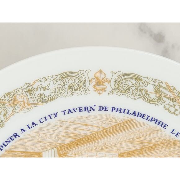 Limoges Tavern Philadelphia George Washington Year 1974 Porcelain 8 1/4" Plate - Picture 5 of 13